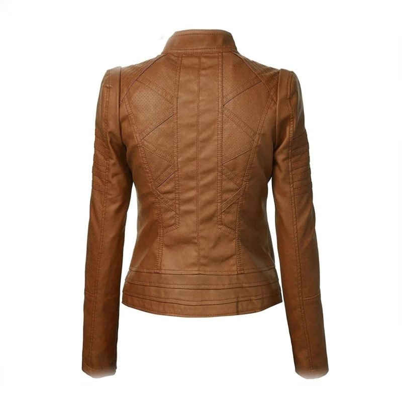 Brown High Light Leather Fashion Jacket M