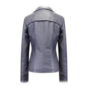 Signature Bow Hoodie Leather Bomber Jacket For Women - Image 2