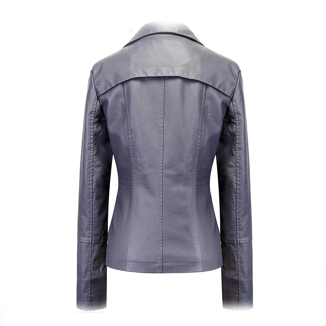 2 Signature Bow Hoodie Leather Bomber Jacket For Women - Image 2