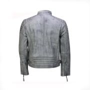 Mens Real Leather Antique Wash Retro Vintage Style Biker Jacket - Image 2