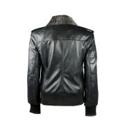 Sundance Shearling Black Bomber Women's Leather Jacket - Image 2