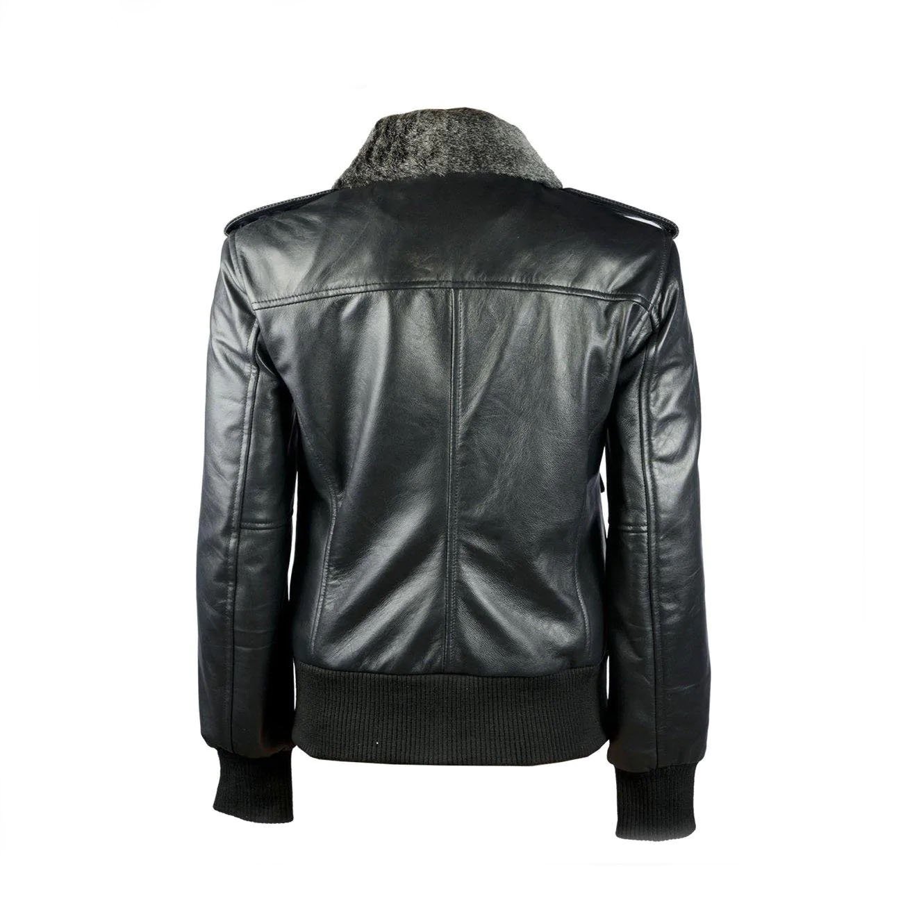 2 Sundance Shearling Black Bomber Women's Leather Jacket - Image 2