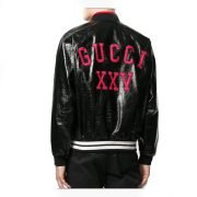 Womens Leather bomber jacket with NY Printed - Image 2