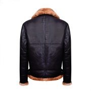 Brown B3 Real Shearling Sheepskin Leather Bomber Flying Jacket - Image 2