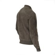 Men Ash Grey Bomber Jacket - Image 2