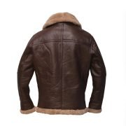 Men Brown Sheepskin Leather Jacket - Image 2