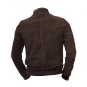 Men Brown Suede Bomber Jacket - Image 2