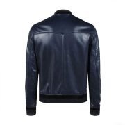 Men Navy Blue Bomber Jacket - Image 2
