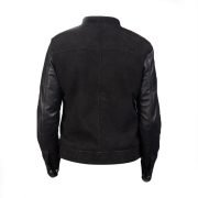 Men Jet Black Bomber Jacket - Image 2