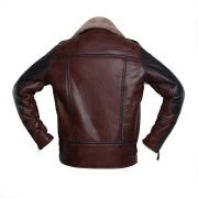 Men Umber Brown Shearling Jacket - Image 2