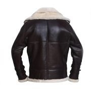Men Jet Black Shearling Jacket - Image 2