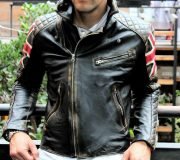 MOTERO Men's UK Flag Double Breast Distressed CE Armoured Biker Leather Jacket - Image 3