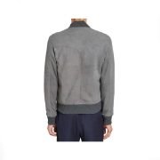 Smooth and Sleek Suede Leather Bomber Jacket - Image 3