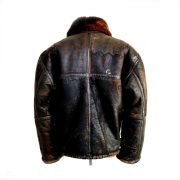 WW2 B3 Sheepskin Shearling Flying Pilot Leather Bomber Jacket - Image 3