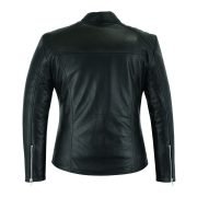 Womens Casual Leather Jacket - Ladies Real Genuine Soft Touch Sheepskin Biker Motorcycle Style Leather Coat - Image 3
