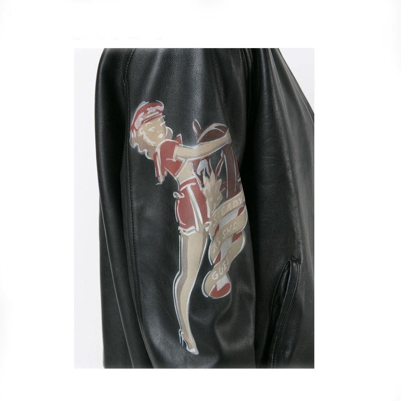 Black Leather Bomber Jacket Black Leather Bomber Jacket