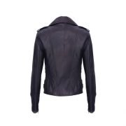 Ladies Purple Real 100% Lamb Nappa Leather Biker Jacket - Image 3