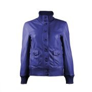 Gusty Grey Bomber Womens Leather Jacket - Image 3