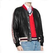 Men's Quality Leather bomber jacket - Image 2