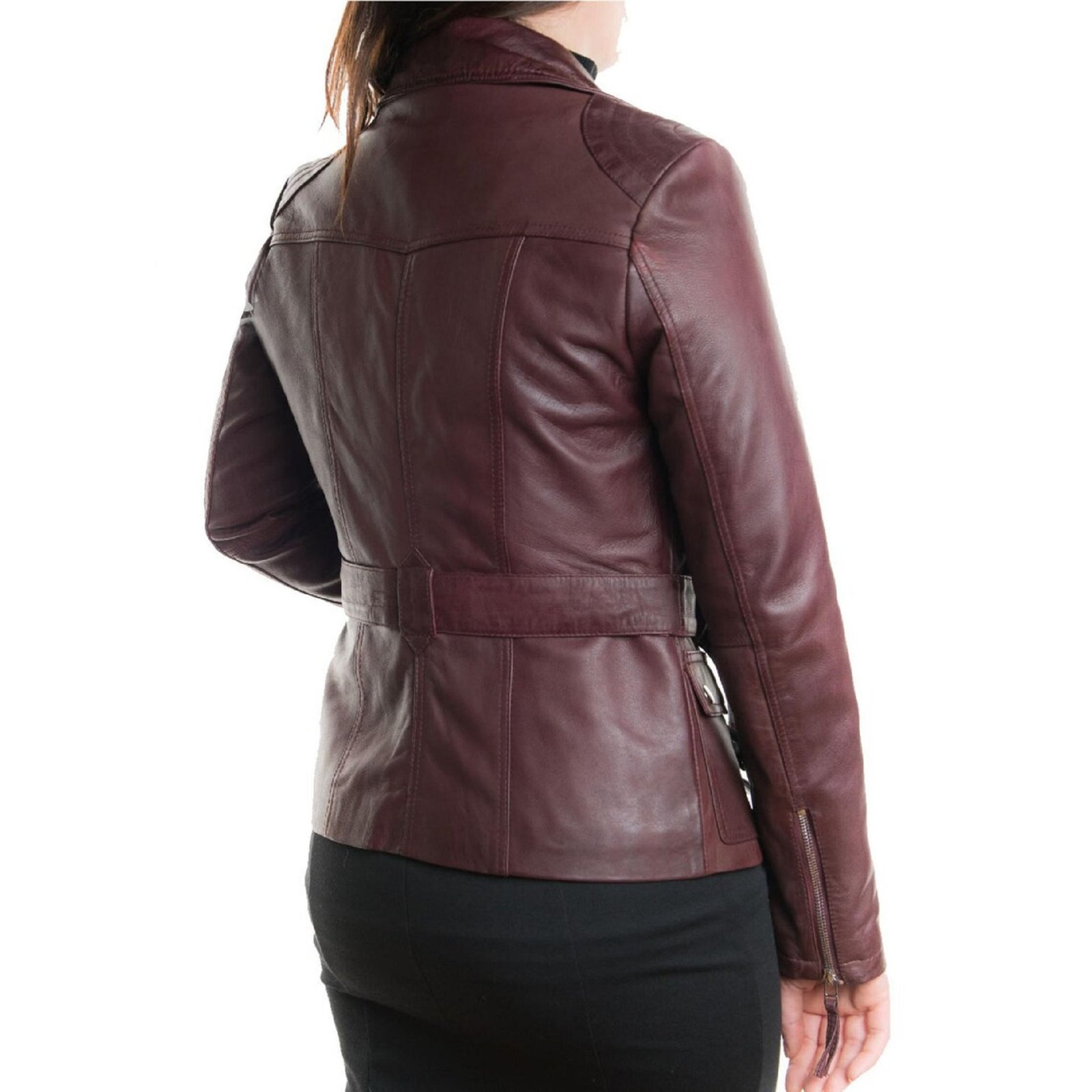 Elegant Maroon Lightweight Lambskin Leather Jacket for Women Elegant Maroon Lightweight Lambskin Leather Jacket for Women Motocollection
