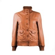 Gusty Grey Bomber Womens Leather Jacket - Image 4