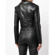 Women’s Vegan Shrug faux leather jacket Cropped Bolero Style back