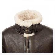 Flight B3 Aviator Bomber Leather Brown Jacket - Image 3