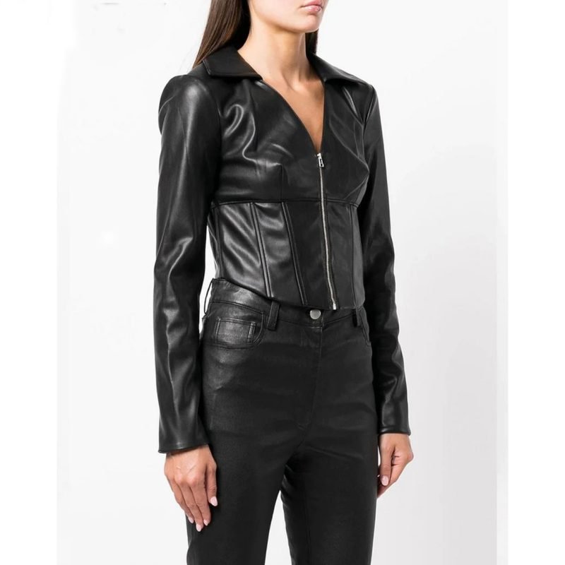 Women’s Vegan Shrug faux leather jacket Cropped Bolero Style