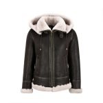 Detachable Hood Ladies B3 Bomber Classic WW2 Sheepskin Jacket