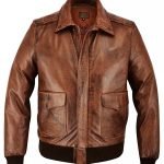 Mens A2 Real Goatskin Leather Pilot Flying Jacket