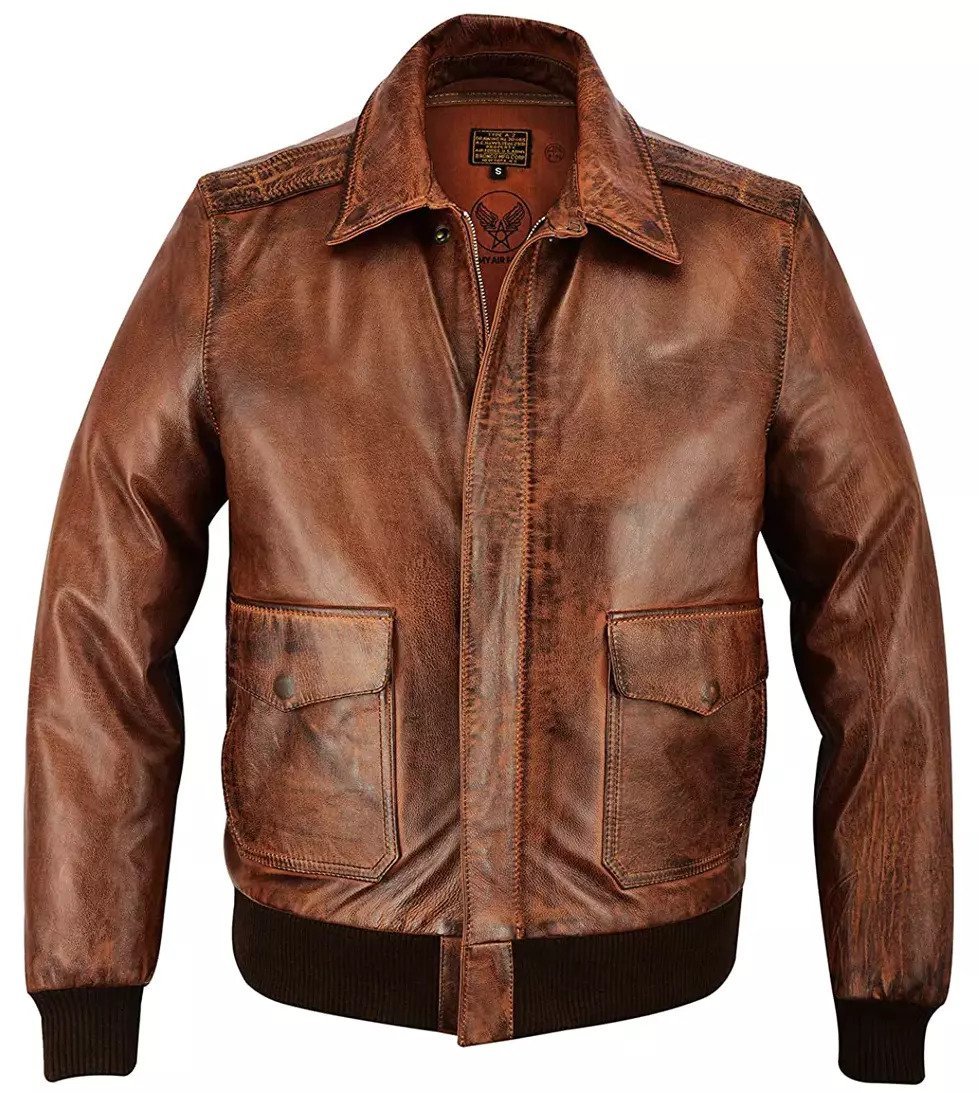 Mens A2 Real Goatskin Leather Pilot Flying Jacket Mens A2 Real Goatskin Leather Pilot Flying Jacket