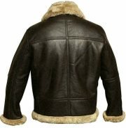 Men’s RAF B3 Aviator Real Leather Sheep Skin Bomber Jacket Coat - Image 2