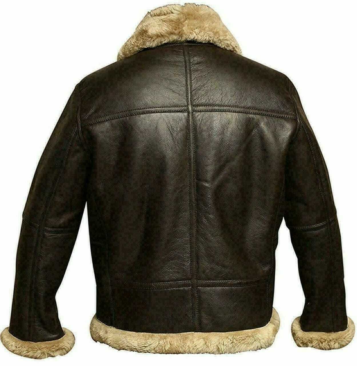 Mens-RAF-Aviator-Real-Leather-Jacket-Coat-Bomber-B3-Sheep-Skin-Pilot-Flying-002-1.jpeg Men’s RAF B3 Aviator Real Leather Sheep Skin Bomber Jacket Coat - Image 2