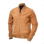 men tan bomber jacket