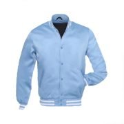 Columbia Satin Varsity Jacket Baby Blue