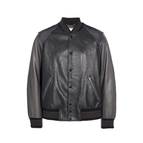 Classic Archer Black Men's Leather Varsity Jacket