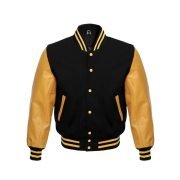 Wool Blend Baseball Leather Varsity jacket
