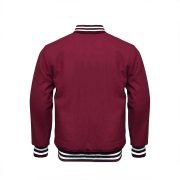 Baseball Styles Maroon Varsity Leather Jacket For Men - Image 3