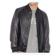 Classic Archer Black Men's Leather Varsity Jacket - Image 3