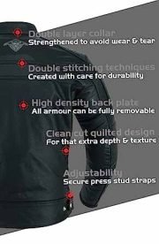 Leather Motorbike Jacket Motorcycle Biker With CE Protect Armour Thermal Lining - Image 4