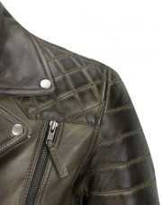 Men's Brown Sheep Leather Vintage Style Biker Fashion Casual Leather Jacket - Image 5