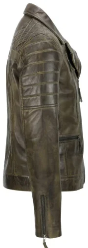 Men's Brown Sheep Leather Vintage Style Biker Fashion Casual Leather Jacket - Image 6