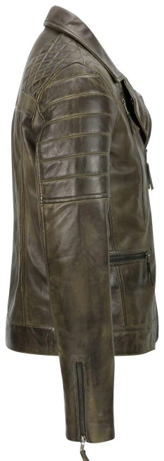 Men's Brown Sheep Leather Vintage Style Biker Fashion Casual Leather Jacket - Image 6