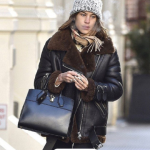 Black Lambskin Leather Jacket, Black Shearling Jacket, Women Leather Coat, Leather Fur Coat For Women