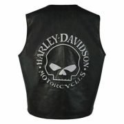 Premium Vest HD Reflective Skull Vest Men's Harley Motorcycle Cowhide Leather Motocollection
