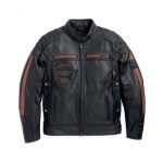 Harley Davidson Mens EXMOOR Reflective Wing Motorcycle Leather Jacket