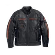 Harley Davidson Mens EXMOOR Reflective Wing Motorcycle Leather Jacket
