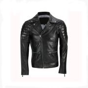 Men's Black Sheep Leather Vintage Style Biker Fashion Casual Leather Jacket