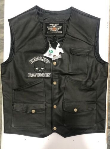 Premium Vest HD Reflective Skull Vest Men's Harley Motorcycle Cowhide Leather Premium Vest HD Reflective Skull Vest Men's Harley Motorcycle Cowhide Leather motocollection