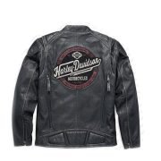 Harley Davidson Cowhide Black leather Jacket Motocollection
